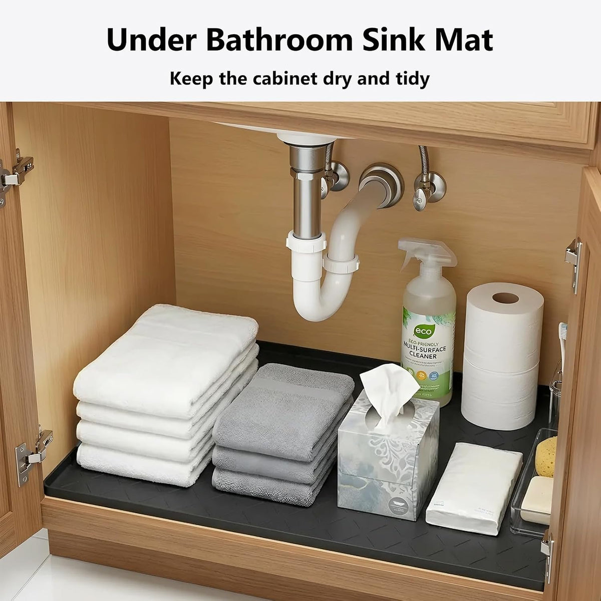 MateeyLife Silicone Waterproof Mat for Dog & Cat Food Mat 19"X12" – Essentials for Dogs - 19"W x 22"L / Classic Black - image 3
