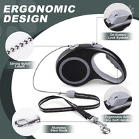 Retractable Dog Leash 20 FT Cord for Small Medium Dogs up to – Essentials for Dogs - Black - image 3