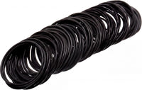 Hotop 100 Pcs Multicolor 80s Silicone Jelly Rubber Bracelets Hair Tie - Black / 200