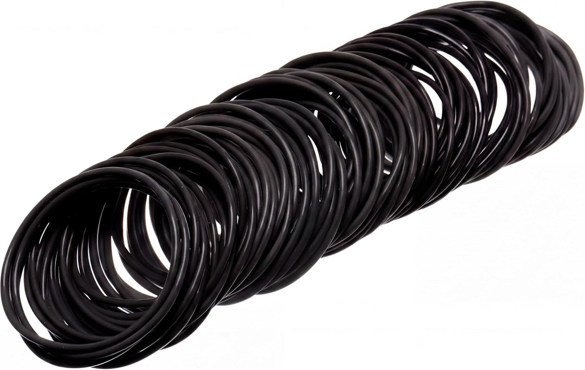 Hotop 100 Pcs Multicolor 80s Silicone Jelly Rubber Bracelets Hair Tie - Black / 200