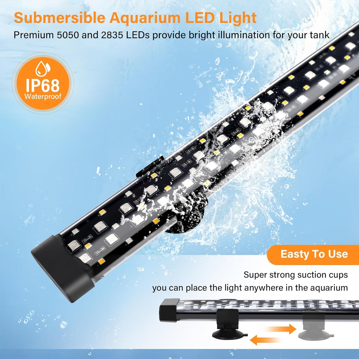 hygger Submersible LED Aquarium Light - 26.8in 24W - image 2