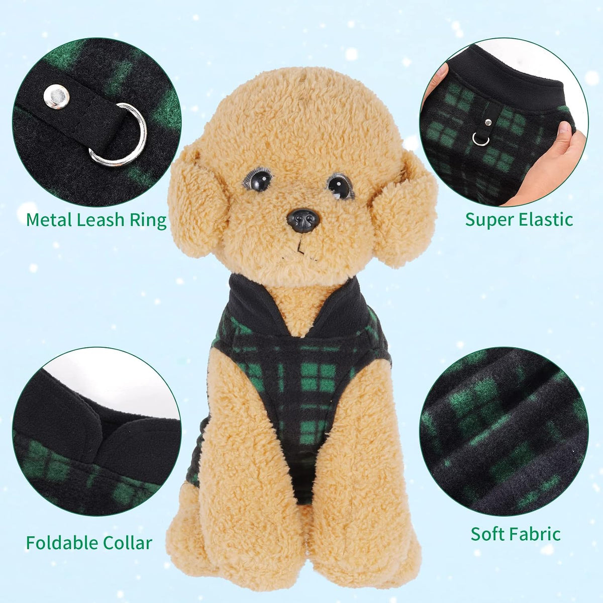 Rbenxia 4-Piece Buffalo Plaid Dog Sweater Set - XX-Large - image 4