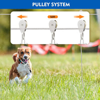 Dog Runner for Yard, Outdoor Dog Run - Silver / 50FT+10FT - image 3