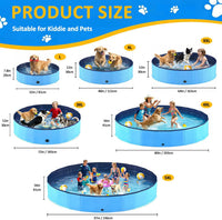 Foldable Dog Pool, Collapsible Dog Swimming Pool Hard Plastic Portable Pets Bath Tub for Dogs - 3XL - 72" x 12" - image 2