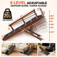 Dog Ramp for Bed, Extra Wide 17’’ - Walnut / Extra Large - image 2