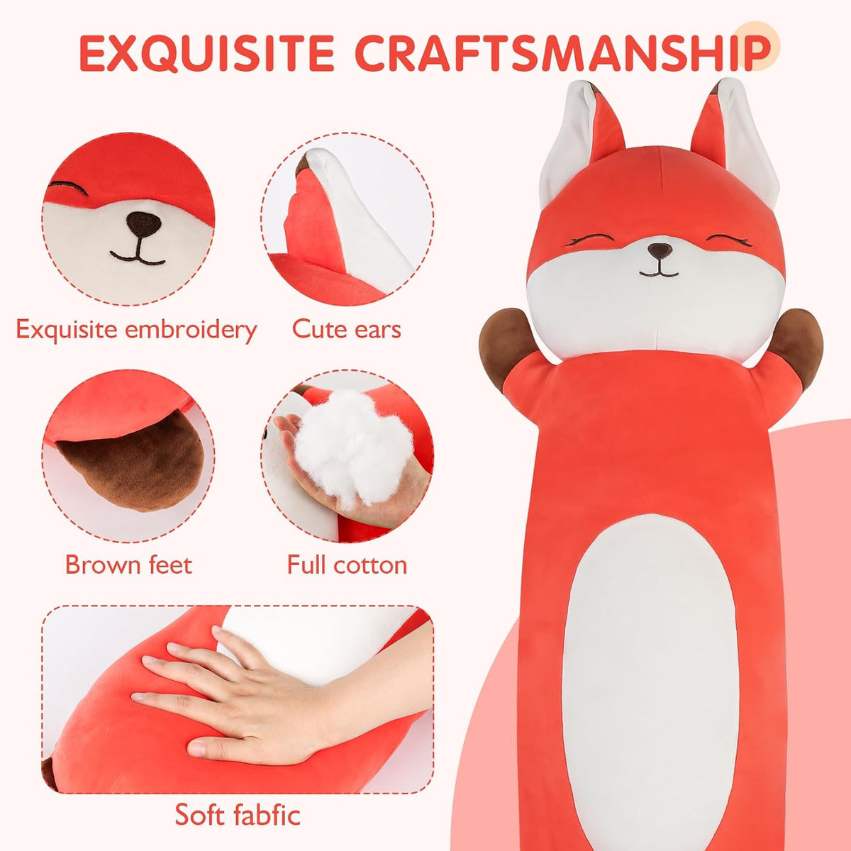 Dalmao 36" Cat Stuffed Animal - Fox / 22 inch - image 2