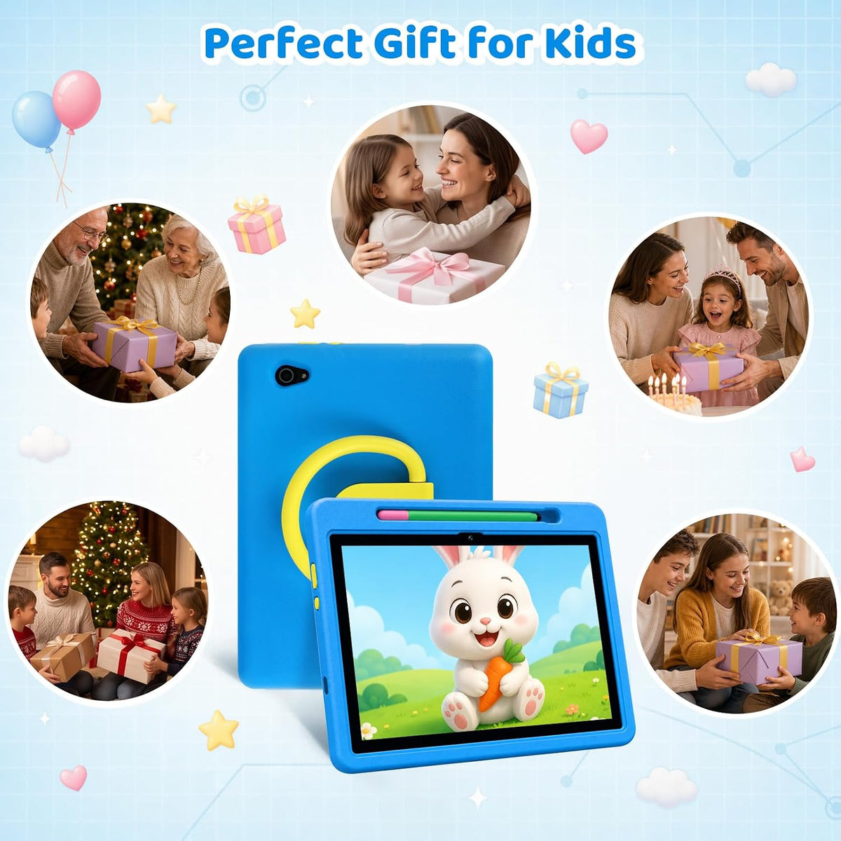 Android 16 Kids Tablet HD 10 Inch with Stylus & Case - Blue - image 2