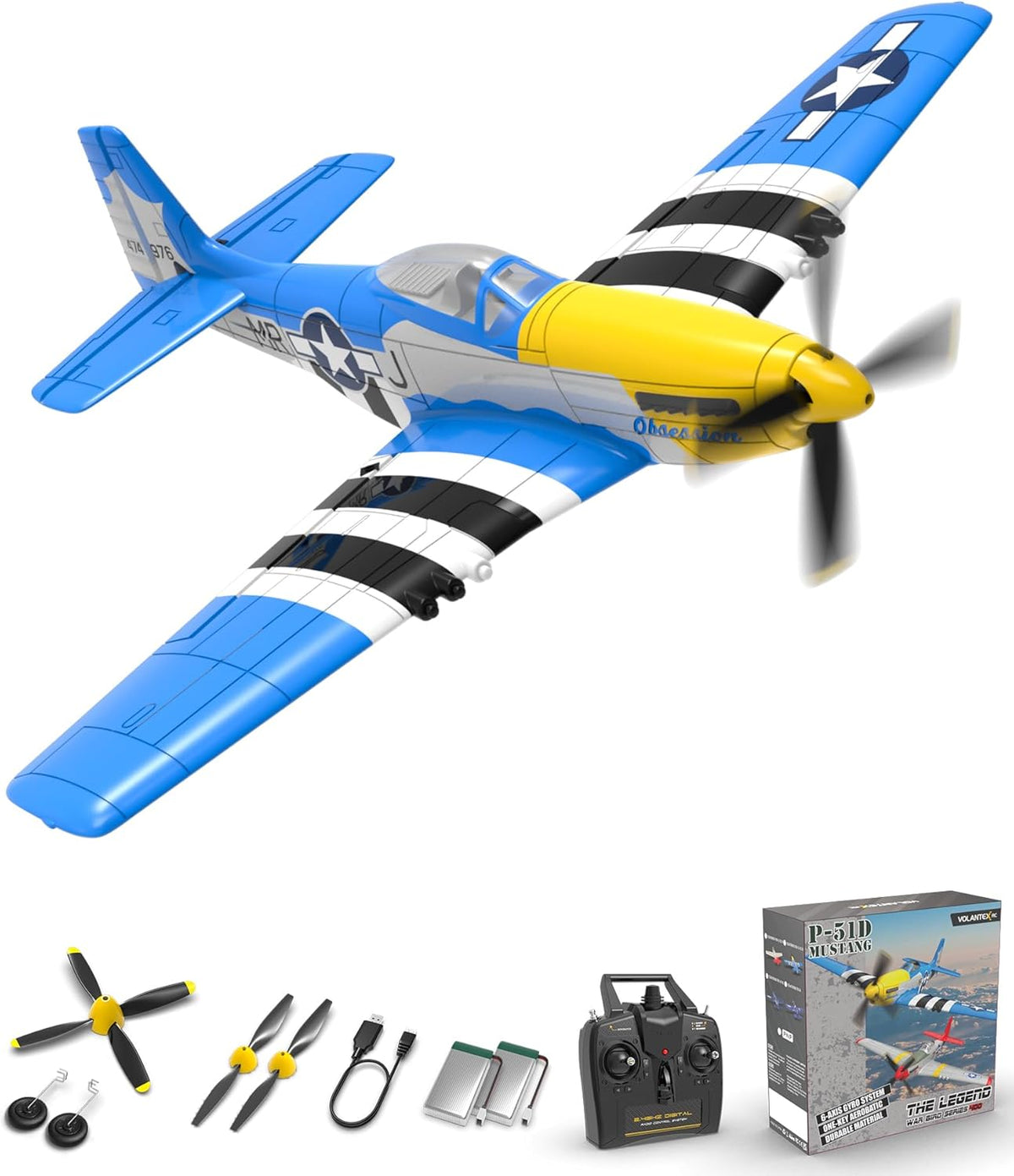 volantexrc RC Plane, 4CH Remote Control Airplane for Beginners & Adults – Fun for Kids & Family - Blue