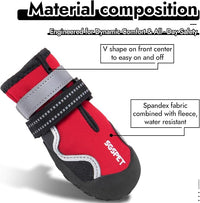 Dog Shoes for Large Dogs, Medium Dog Boots & Paw Protectors for Winter Snowy Day, Summer Hot Pavement,Waterproof in Rainy Weather,Outdoor Walking,Indoor Hardfloors Anti Slip Sole(Red, 3# (XS))