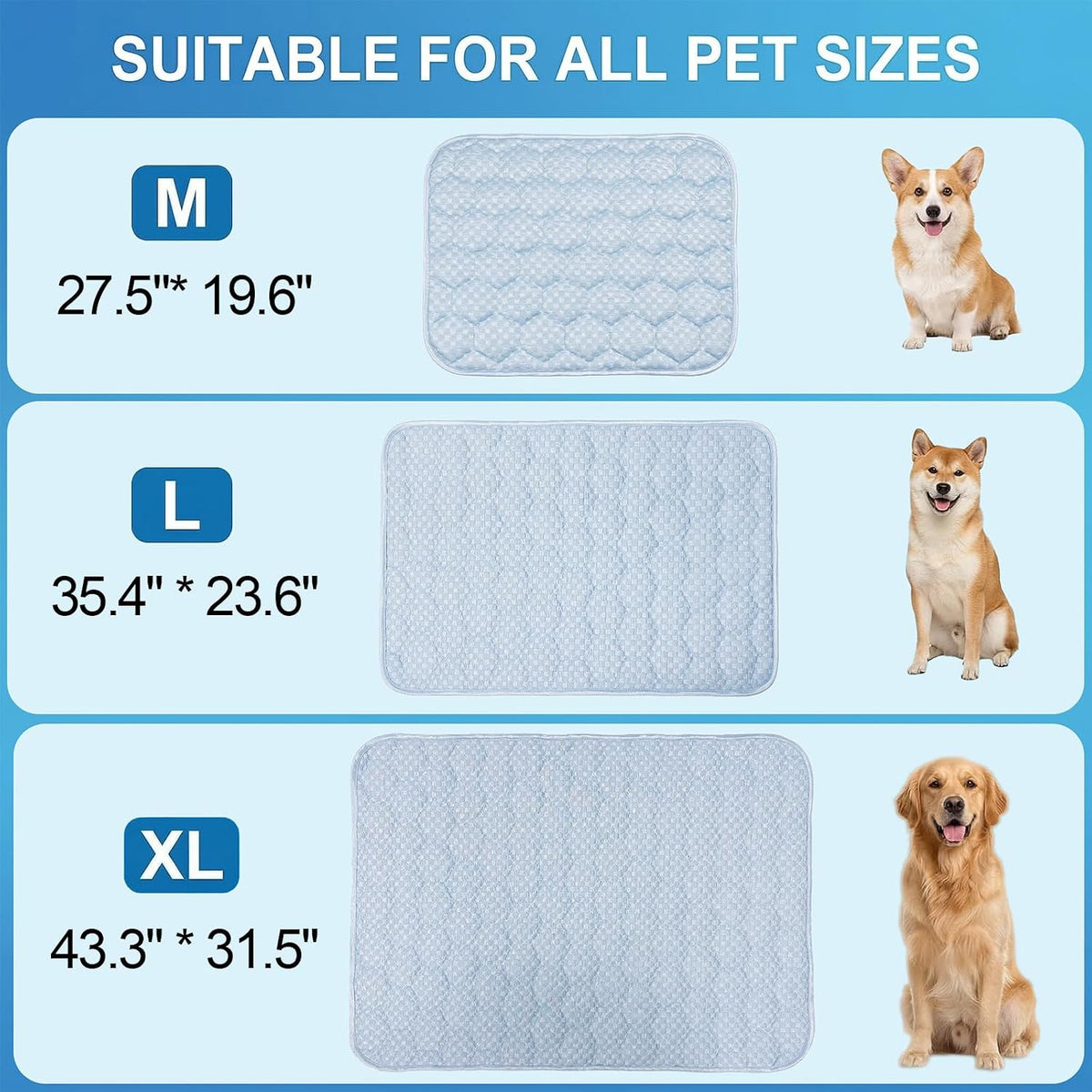 Dog Cooling Mat Q-MAX>0.5 Self-Cooling Mat for Dogs Crate Pad for Dogr - 36.0"L X 24.0"W - image 2