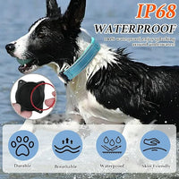 Upgraded AirTag Dog Collar, IP68 Waterproof Dog Collar with Apple Air Tag Holder, Reflective Adjustable Heavy Duty Dog Collars with Soft Padded for Small, Medium and Large Dogs,Blue, M
