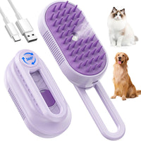 Cat Steam Brush for Shedding, Steam Brushs for Cats - purple