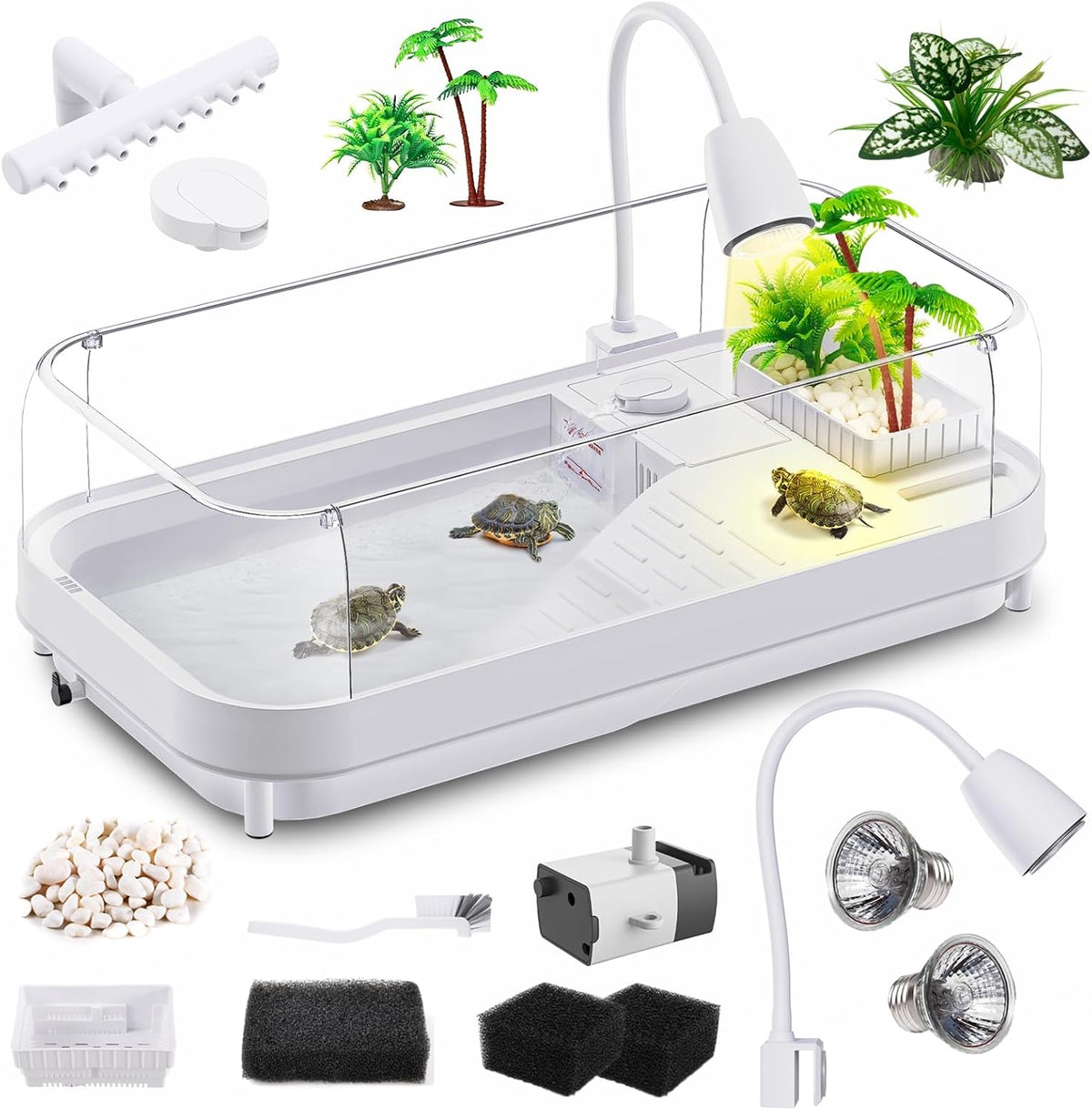MoonOrange Small Turtle Tank Kit - L Kit-White Lamp