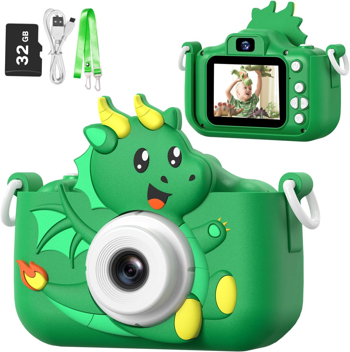 Goopow Kids Selfie Camera Toys for Girls Age 3-9 - Green1