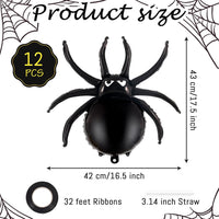 YOTHORN 6 pack black 33 inch spider foil balloons for Halloween - view 7
