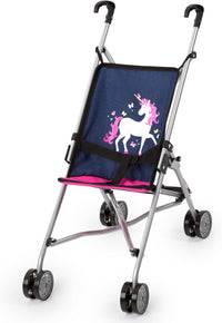 Bayer Design Doll Buggy - Folding Stroller for Dolls up to 18 Inches, Blue – Fun for Kids & Family - Blue/Pink