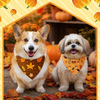 Abbylike 100 Pcs Fall Thanksgiving Dog Bandanas Bulk - Woodland Autumn / 19.7 x 13.8 x 13.8 Inch - image 2