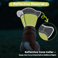 Soft Dog Cone Collar After Surgery Recovery,Adjustable E-Collar with Removable Shield,Lightweight,Breathable Anti-Licking Protective Cone for Large,Medium,Small Pets (Neon Green, M (Neck:12''-15''))