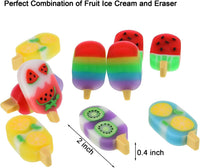 Donut Erasers for Kids, 24 Pieces 3D Cute Food Puzzle Mini Eraser, Cool Fun Take Apart Desk Pet - FRUIT ICE CREAM - image 2