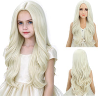 DUDUWIG long black wavy curly middle part wig for kids with wig cap - view 7