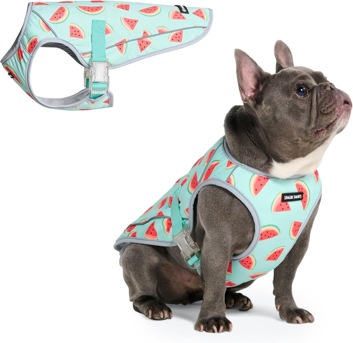 Spark Paws Dog Cooling Vest, Evaporative Summer Cooling - Watermelon / Large