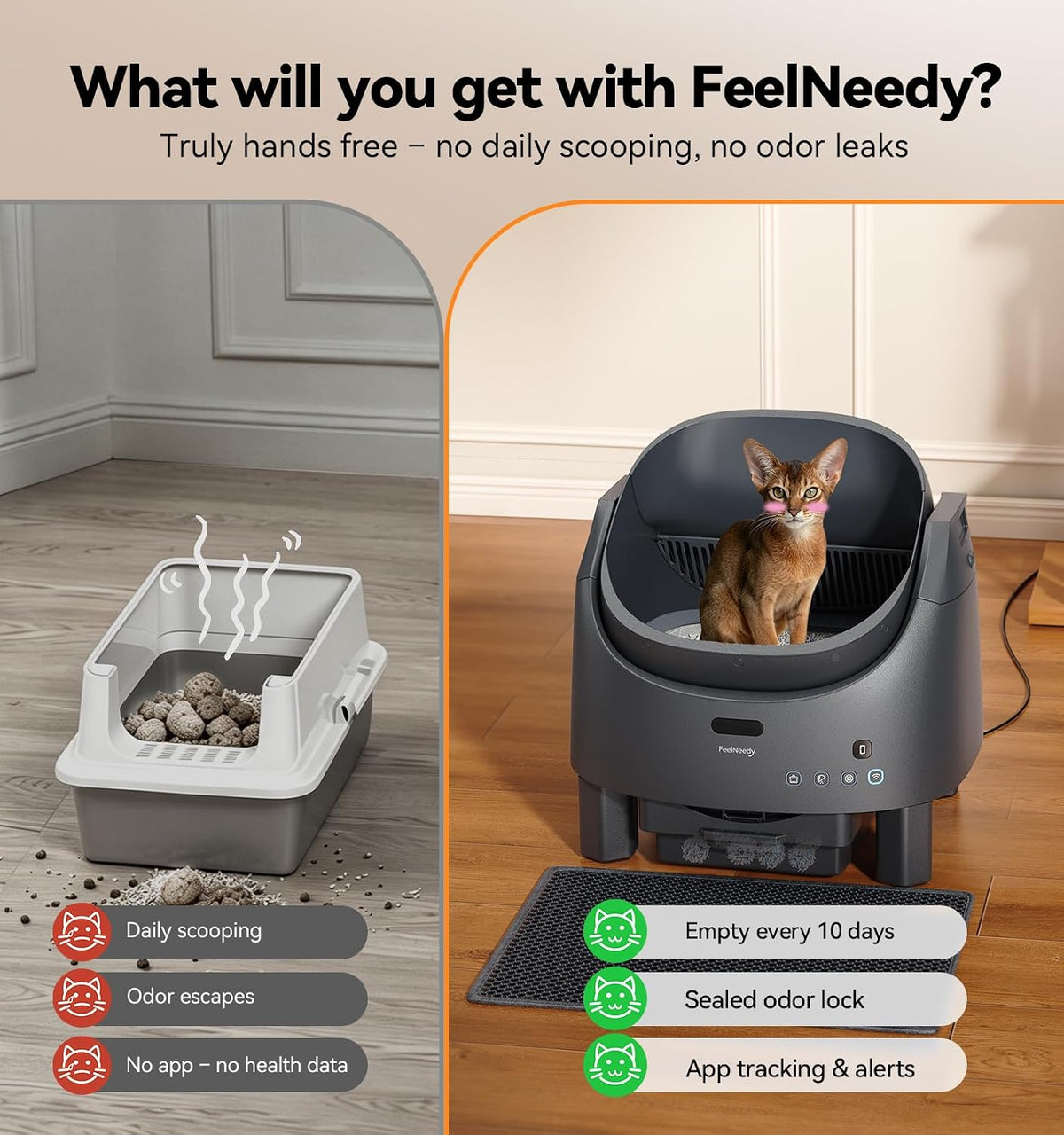 Automatic Litter Box Self Cleaning - Litter Box + 1 Roll Trash Bag - image 2