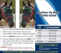 EquiVizor 95% UV Eye Protection (Mini) Standard Horse Fly Mask - Help with Uveitis, Corneal Ulcer, Light Sensitivity. Designed to Stay On Your Horse, Off The Ground.