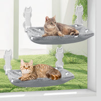 2 Pack Cat Window Perch,Cat Window Hammock Cordless Foldable Window Bed with 4 Large Strong Suction - Star Gray Cover