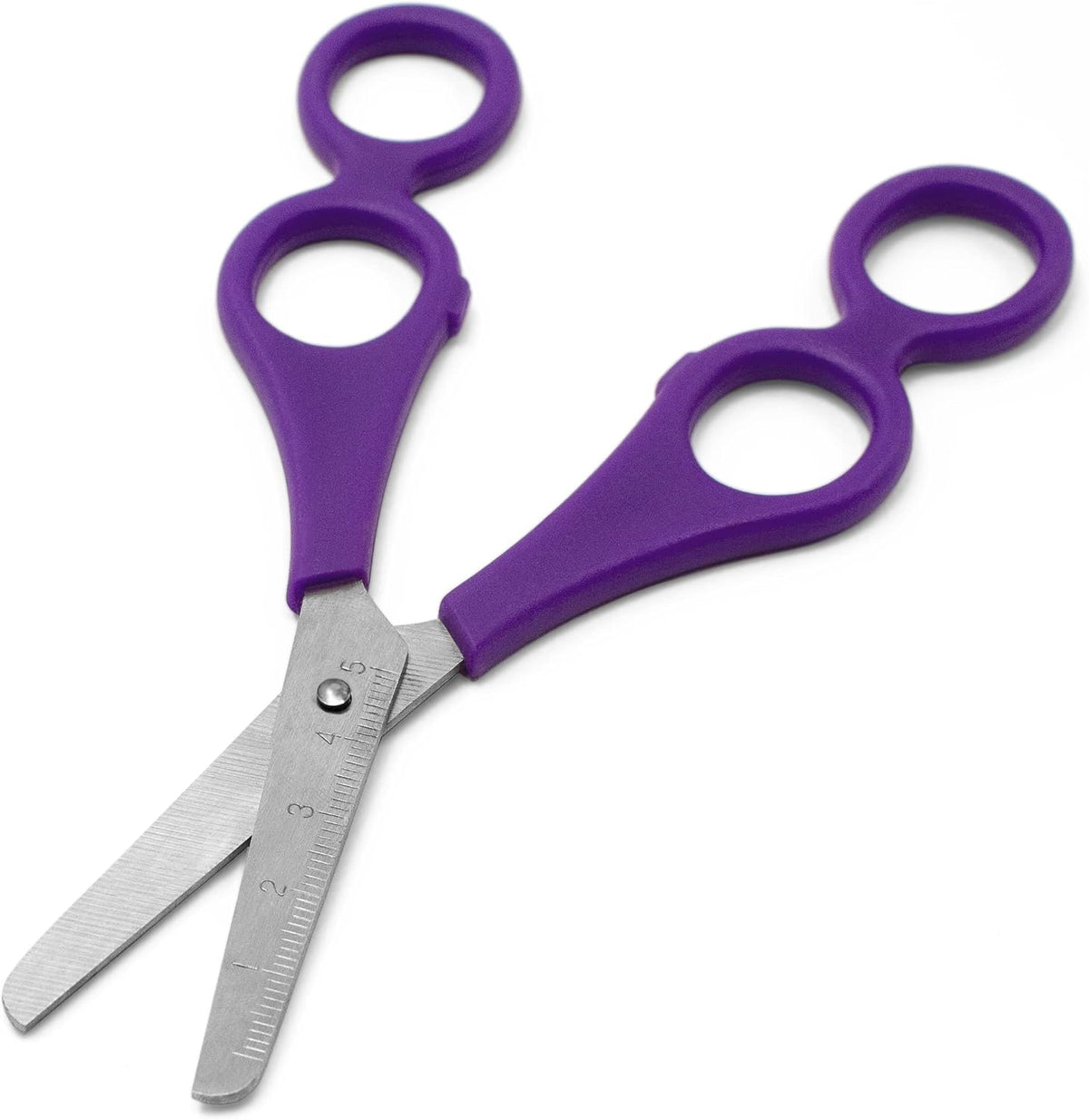 Ashton and Wright purple double hole training scissors for kids, right handed - view 2