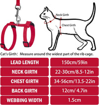 PUPTECK Adjustable Cat Harness and Leash Set Escape Proof Kitten - Medium / Red - image 2
