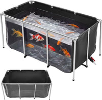 VEVOR Canvas Fish Pond, Turtle Pond - Black / 200 Gal /59 x 32 x 28 in / With Clear Panel
