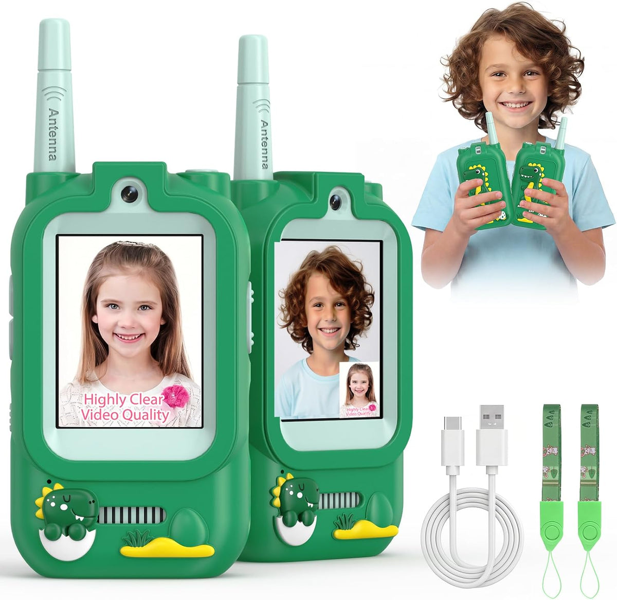 Video Walkie Talkies for Kids - Dark Green+Dark Green