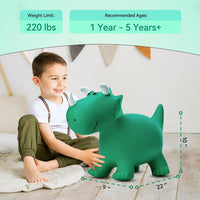 VangeBow Bouncy Horse Animal Hopper Toy for Toddlers 1-5 – Fun for Kids & Family - Green Big Triceratop - image 4
