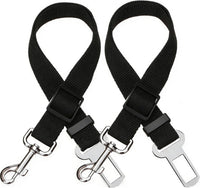 Elisel Elisel 2 Packs Adjustable Length Pet Dog Cat car seat Belt Pet - black