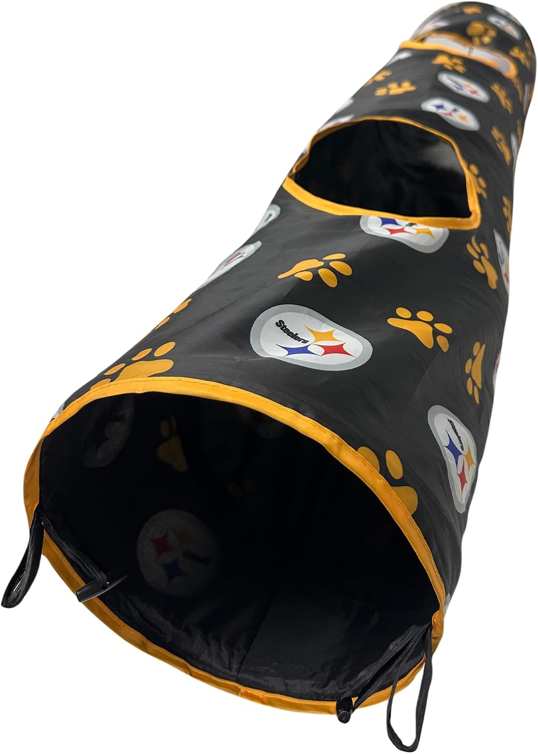 NFL Philadelphia Eagles Cat Tunnel Tube Toy with Plush Football - Pittsburgh Steelers - image 2