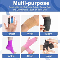 24 Pack 2 Inch x 5 Yards Self Adhesive Bandage Wrap, Elastic Cohesive Wrap 2 inch Vet Wrap Bandage Tape, Purple Grip Tape for Athletic, Sports, First Aid Medical, Wrist, Ankle Sprains
