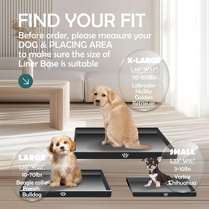 MEEXPAWS Dog Grass Pad with Foldable Dog Litter Box, Large Pee Pad Holder Foldable Liner Base High Side with Odor Free Artificial Grass for Puppy Potty Training Balcony, 2 PCS Reusable Pee Pads