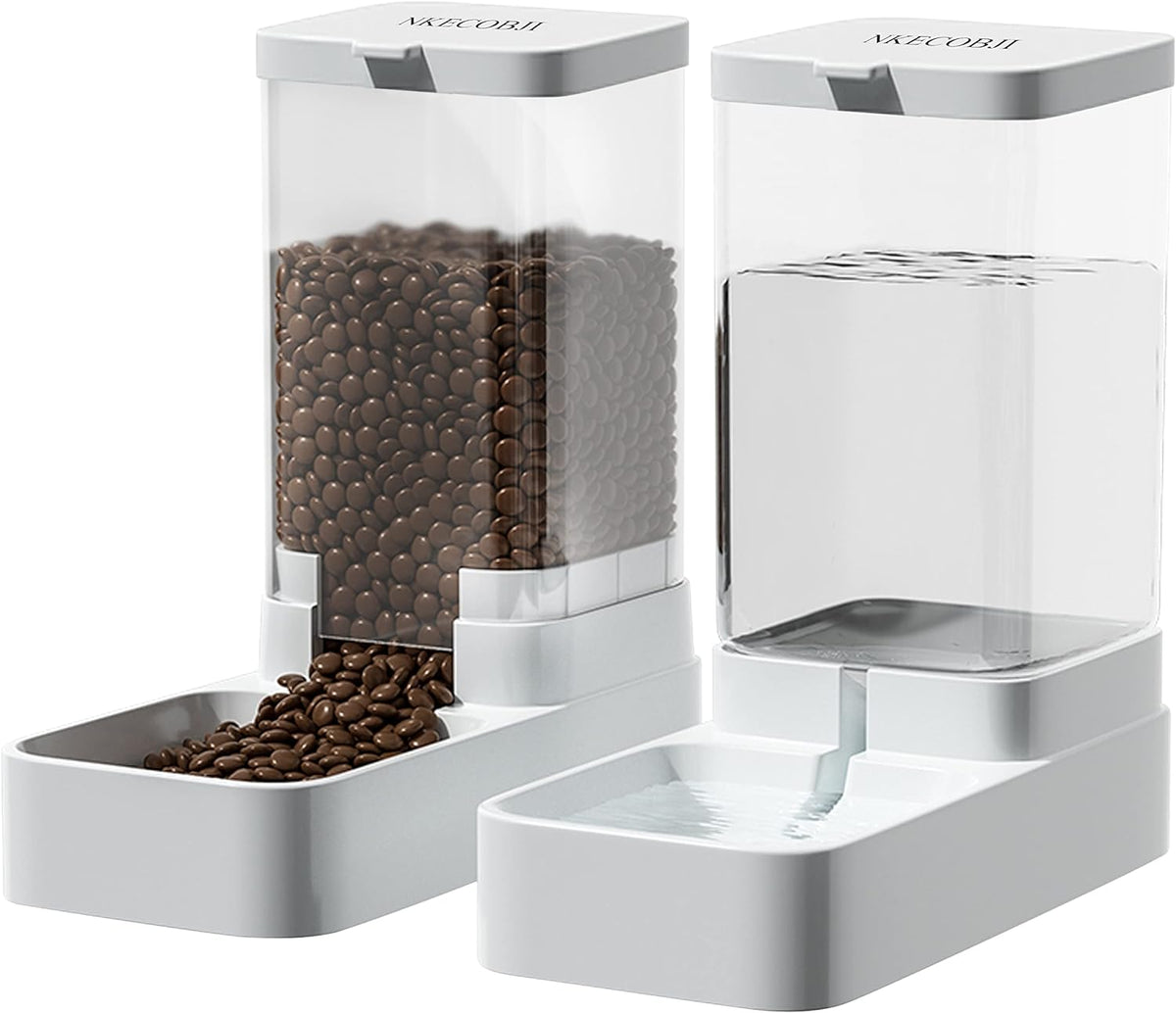 NKECOBJI Gravity Pet Feeder and Water Dispenser Set