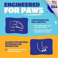 Soft Claws Cat Nail Caps for Medium Cats – (Red, Blue & Gold, 40 Caps) – Made in USA – Veterinarian-Developed | Scratch Protection, Easy to Apply, Long-Lasting Soft Nail Covers for Cats