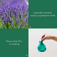 Extended Dog Poop Bags with Dispenser, 1000 Count, Pre-Separated, Lavender Scent, Eco-friendly Material, Extra Thick, 100% Leakproof, 8"x 15.6", Green