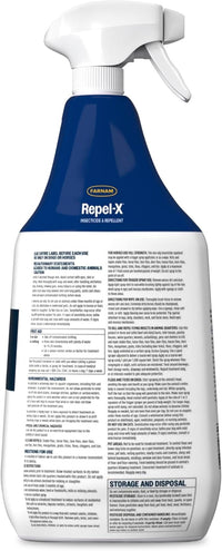 Farnam Repel-X Ready-To-Use Fly Spray, Insecticide And Repellent For Horses And Dogs, 32 Fluid Ounces, 1 Quart Bottle With Trigger Sprayer