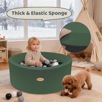 HARBOLLE 35.4" Soft Fleece Ball Pit for Toddlers - Green - image 3