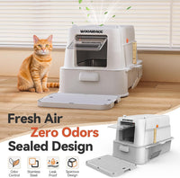 Wooaidagg Enclosed Stainless Steel Cat Litter Box with Odor Control - image 4