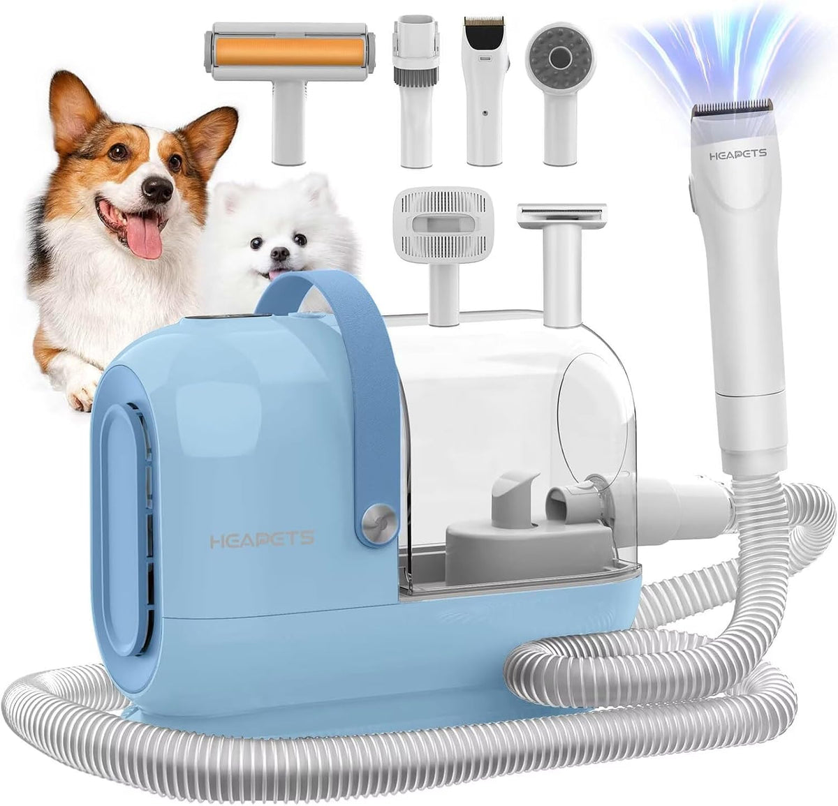 HEAPETS Dog Grooming Vacuum Kit - Blue