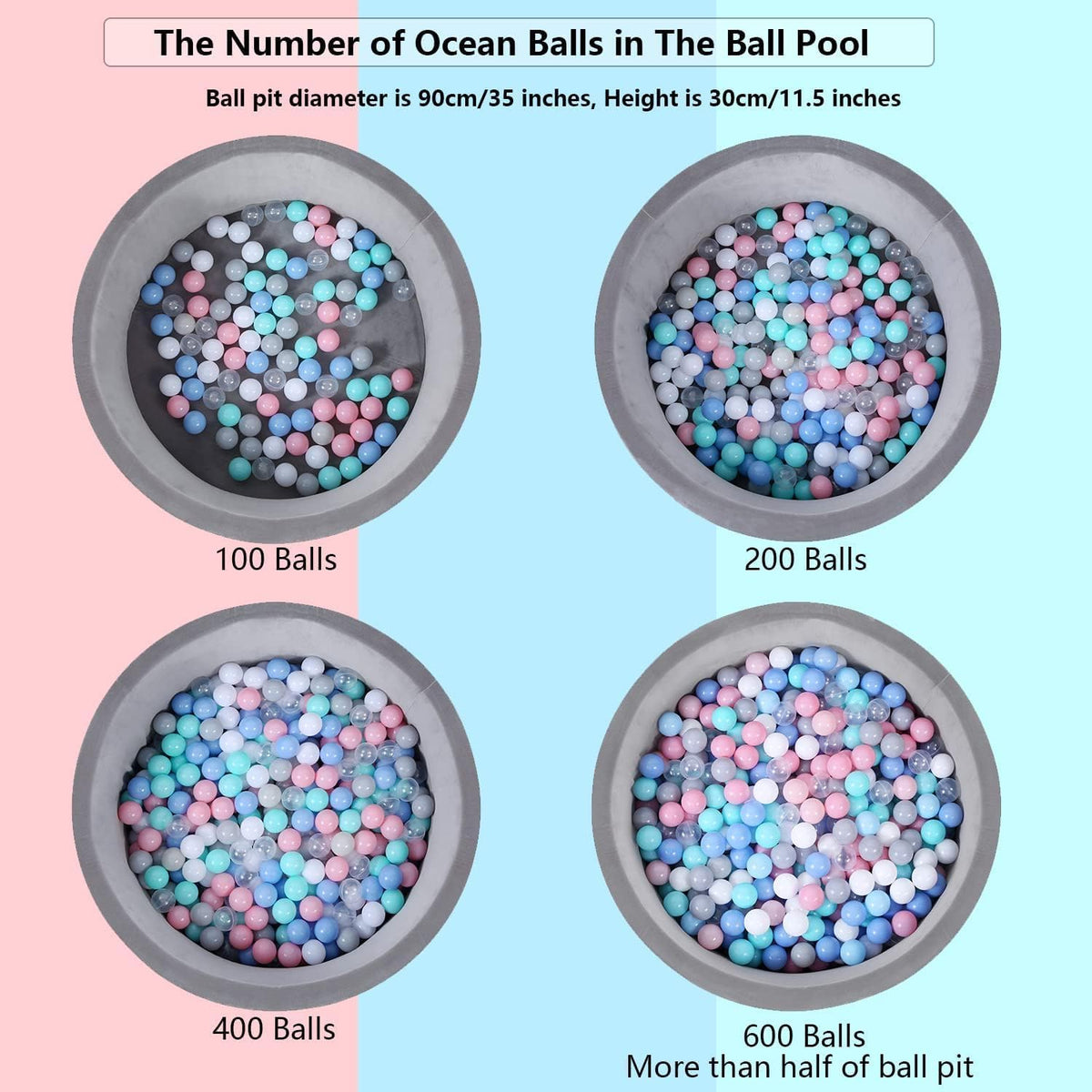 MoonxHome Ball Pit Balls for Toddlers - A-transparent / 500 - image 2