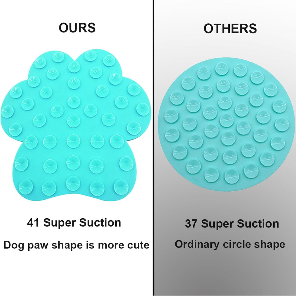 Dog Lick Pad, Dog Feeding Mats Slow Eating Pet Mat with Super Suction for Dogs Licking Peanut - Turquoise - image 3