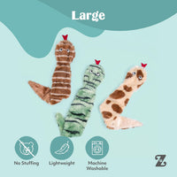 ZippyPaws Skinny Peltz No Stuffing Dog Toy Pack to Keep Them Busy - Desert Snakes - Large (3-pack) - image 4