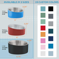 Master Pet Supply Stainless Steel Slanted Dog Cat Food Bowl 24 oz - Emerald Sea / 3 Cups (24 oz) - image 2