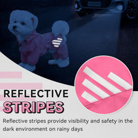 Dog Raincoat, Waterproof Dog Rain Jacket with Hood - L(Back Length15'') / Pink - image 4