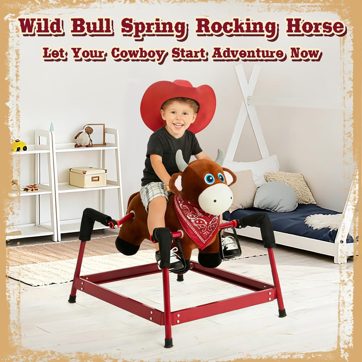FUNLIO Unicorn Baby Rocking Horse - Bull Spring Rocking - image 2